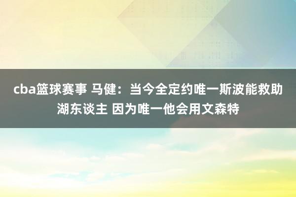 cba篮球赛事 马健：当今全定约唯一斯波能救助湖东谈主 因为唯一他会用文森特